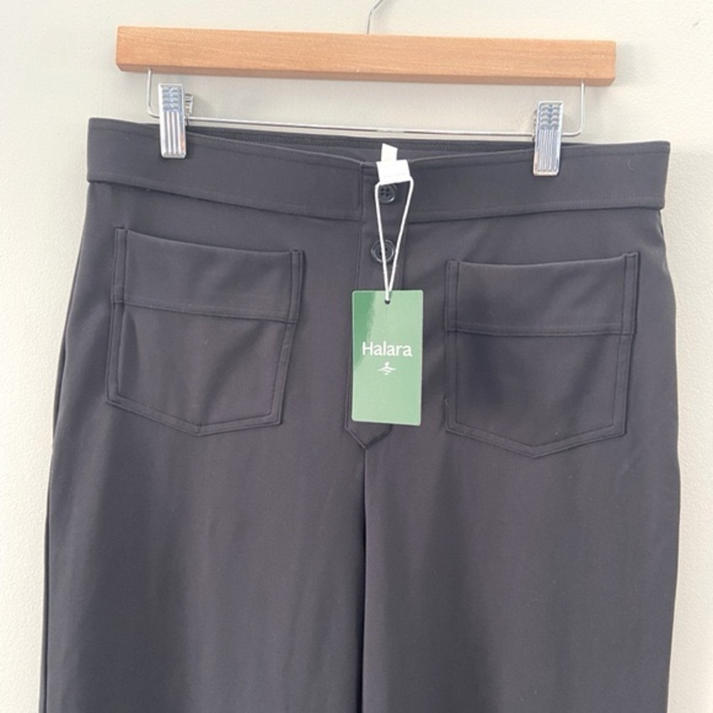 NWT Halara High Waisted Loose Fit Black Button Fly Stretch Straight Leg Pant